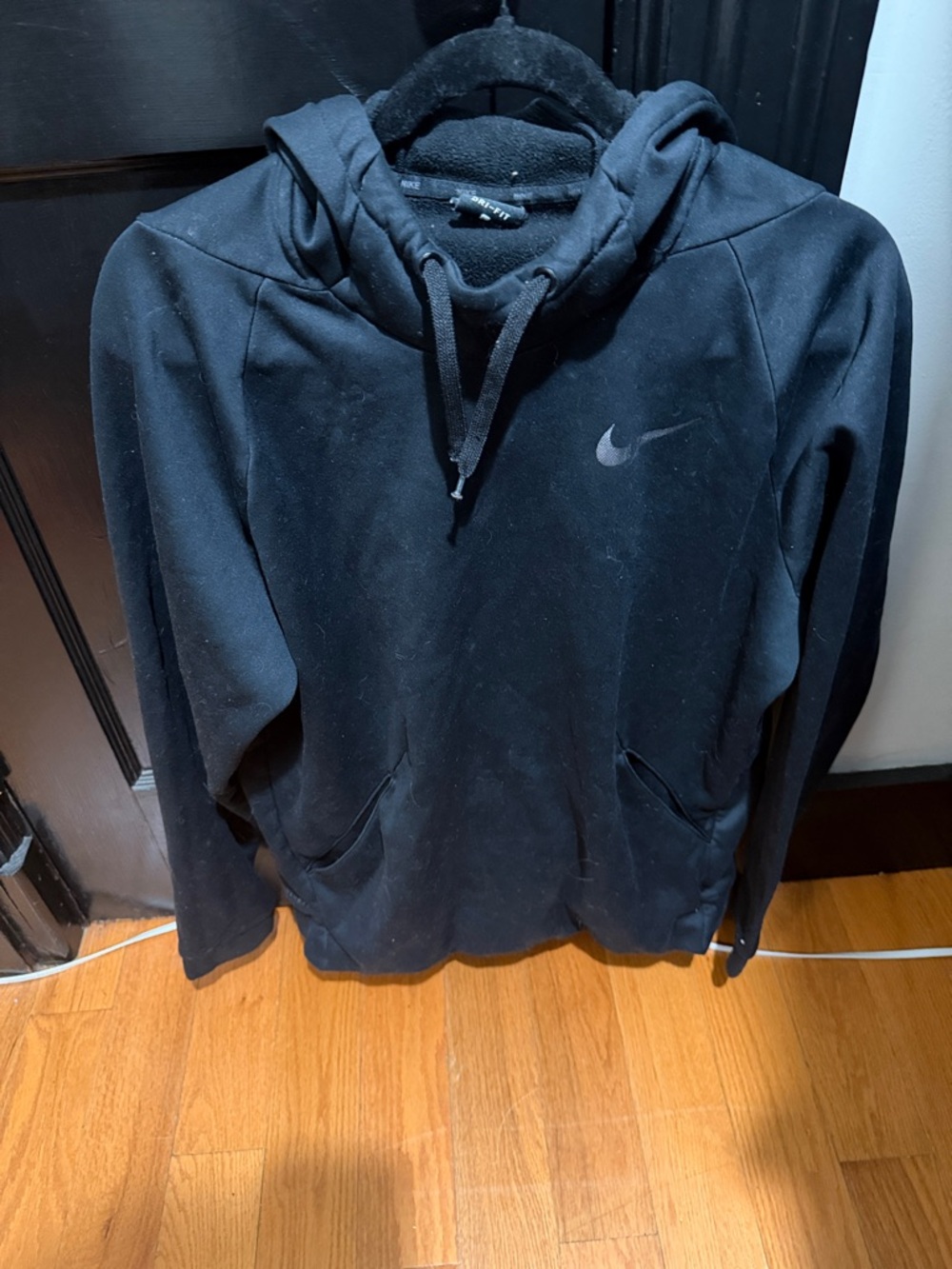 Nike Black Pullover Hoodie with Swoosh Logo